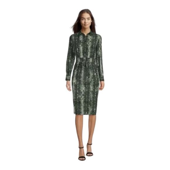 Alex Marie Green Black Snakeskin Dress Size 14 - Picture 1 of 12